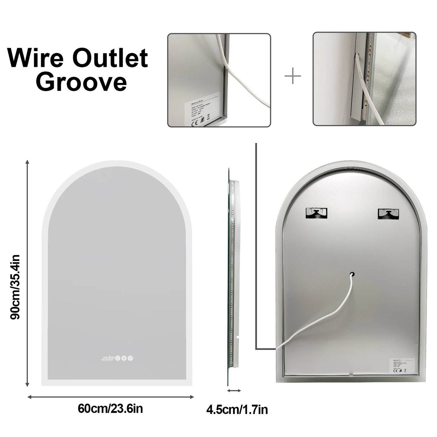 Wisfor Backlit Smart LED Bathroom Mirror With Dimmable Anti Fog