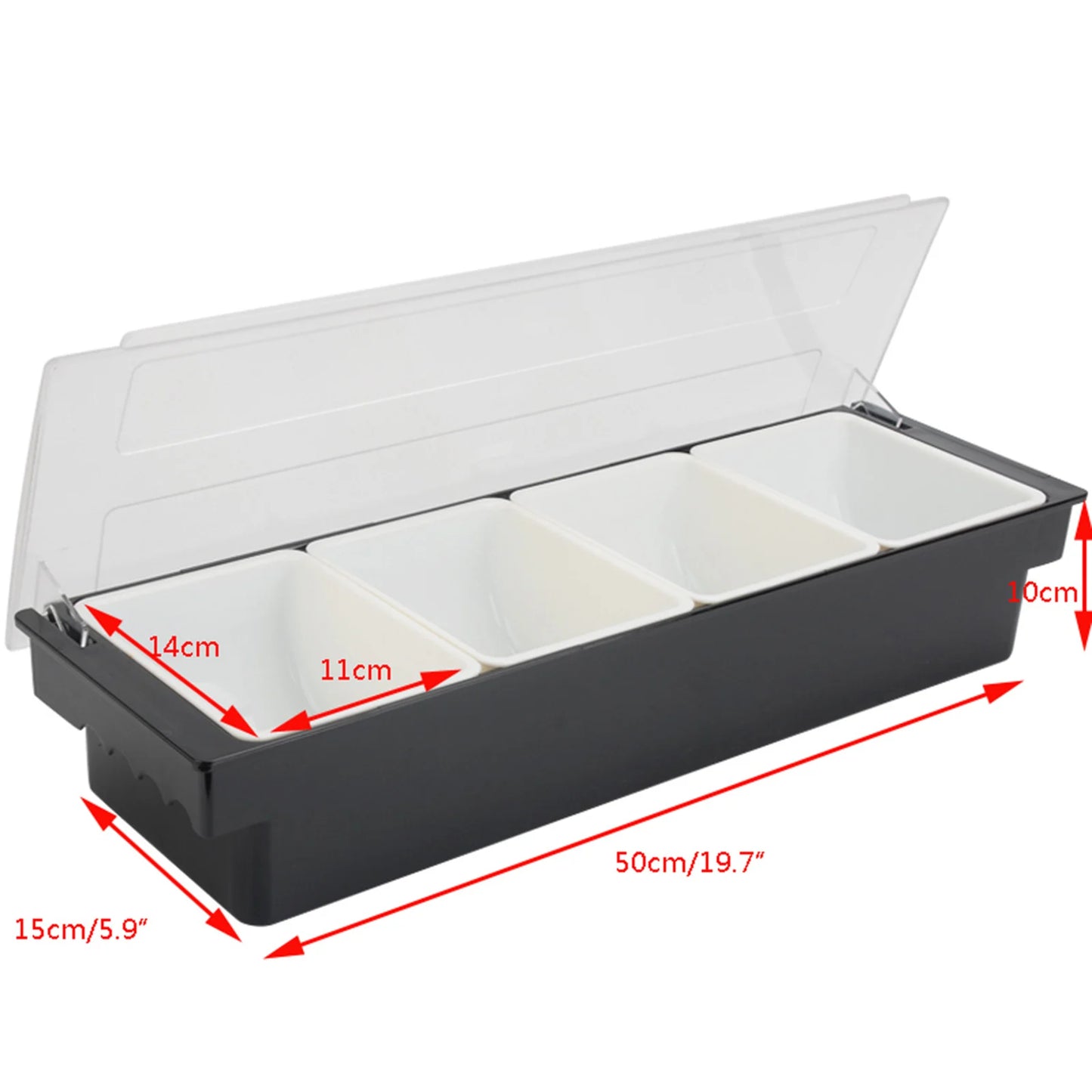 Multi Compartment Fruit Tray Bar Caddy Dispenser Organizer