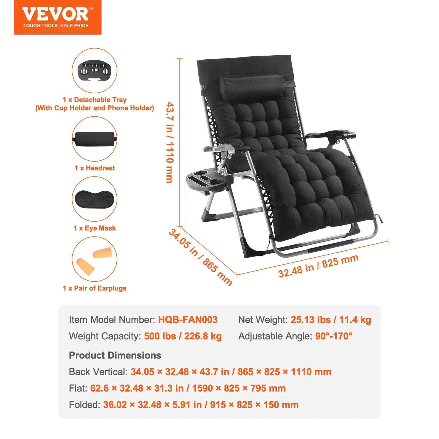 SucceBuy Zero Gravity Recliner Chair With Cushion Footrest And Cupholder