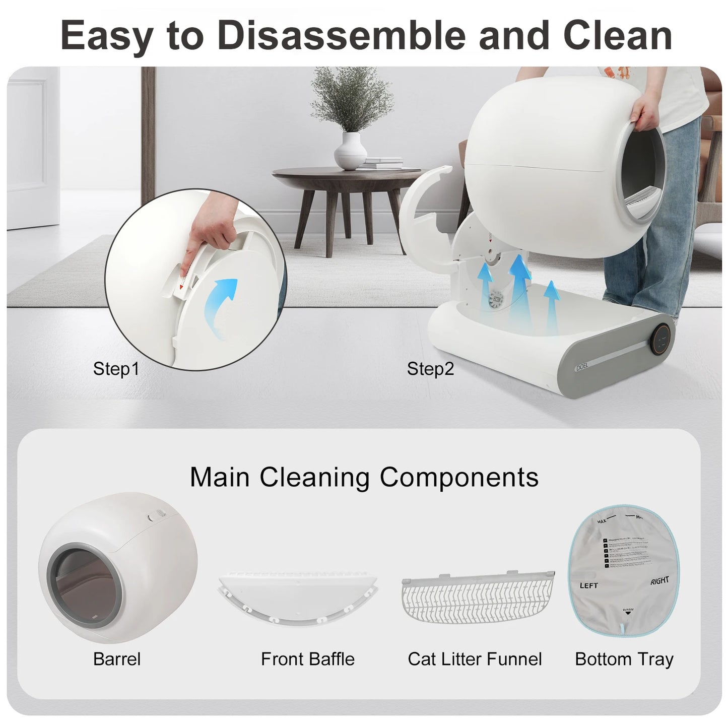 Doel Automatic Smart Self Cleaning Cat Litter Box Unit