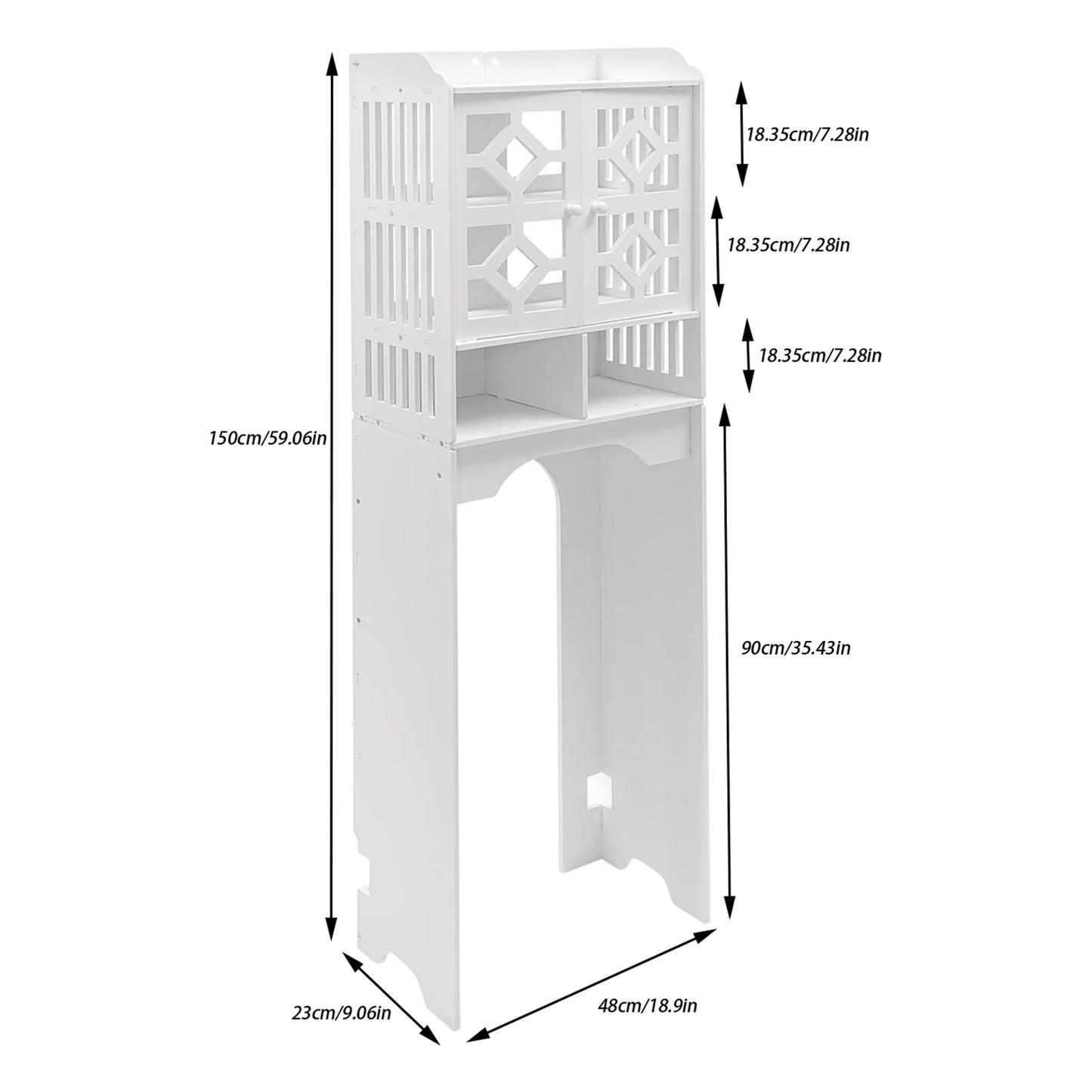 Over The Toilet 4 Tier Bathroom Storage Cabinet Organizer