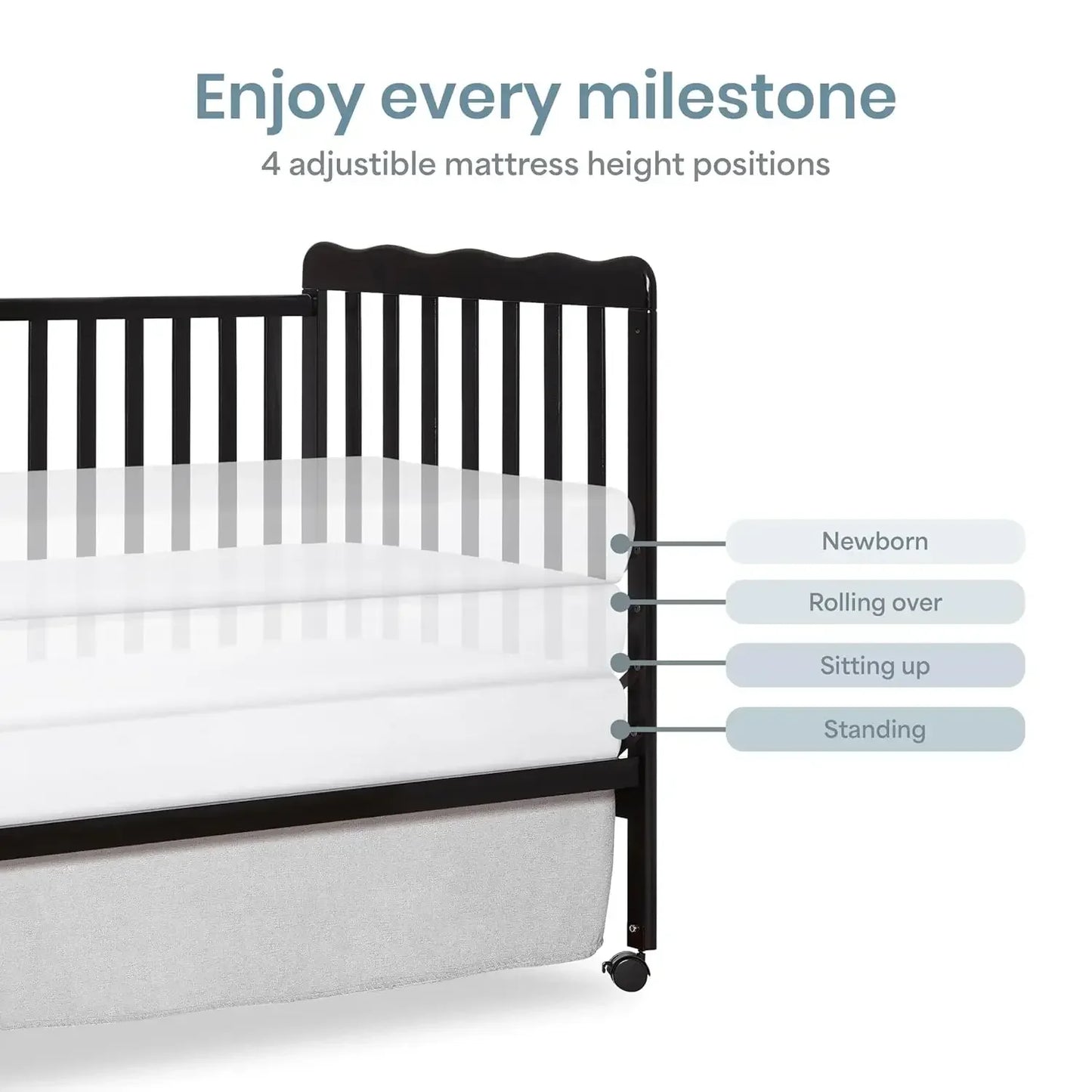 Classic 3in1 Convertible Baby Crib Converts to Day Bed