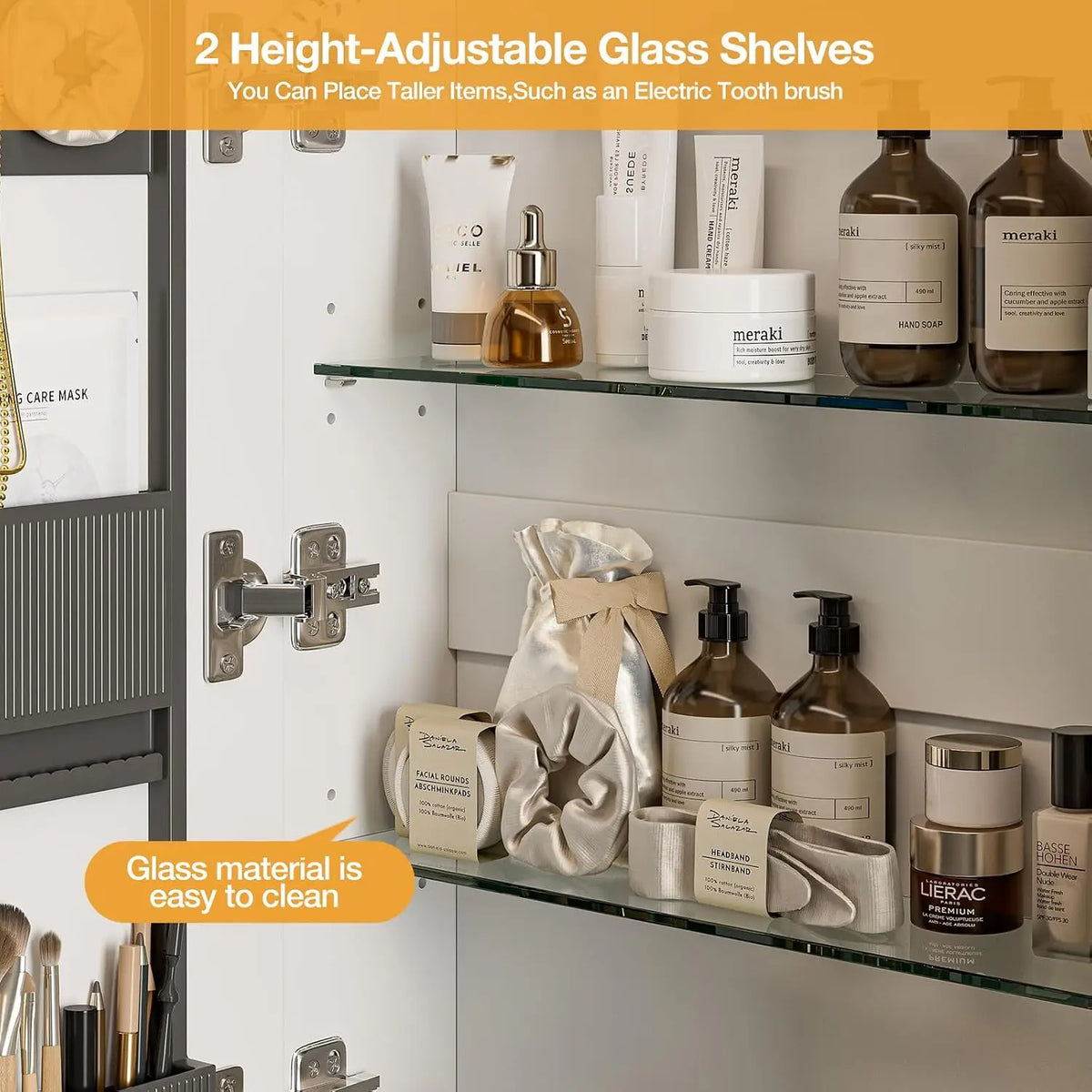 Antifog Wall Mounted Bathroom Led Medicine Cabinet Mirror Storage Shelves