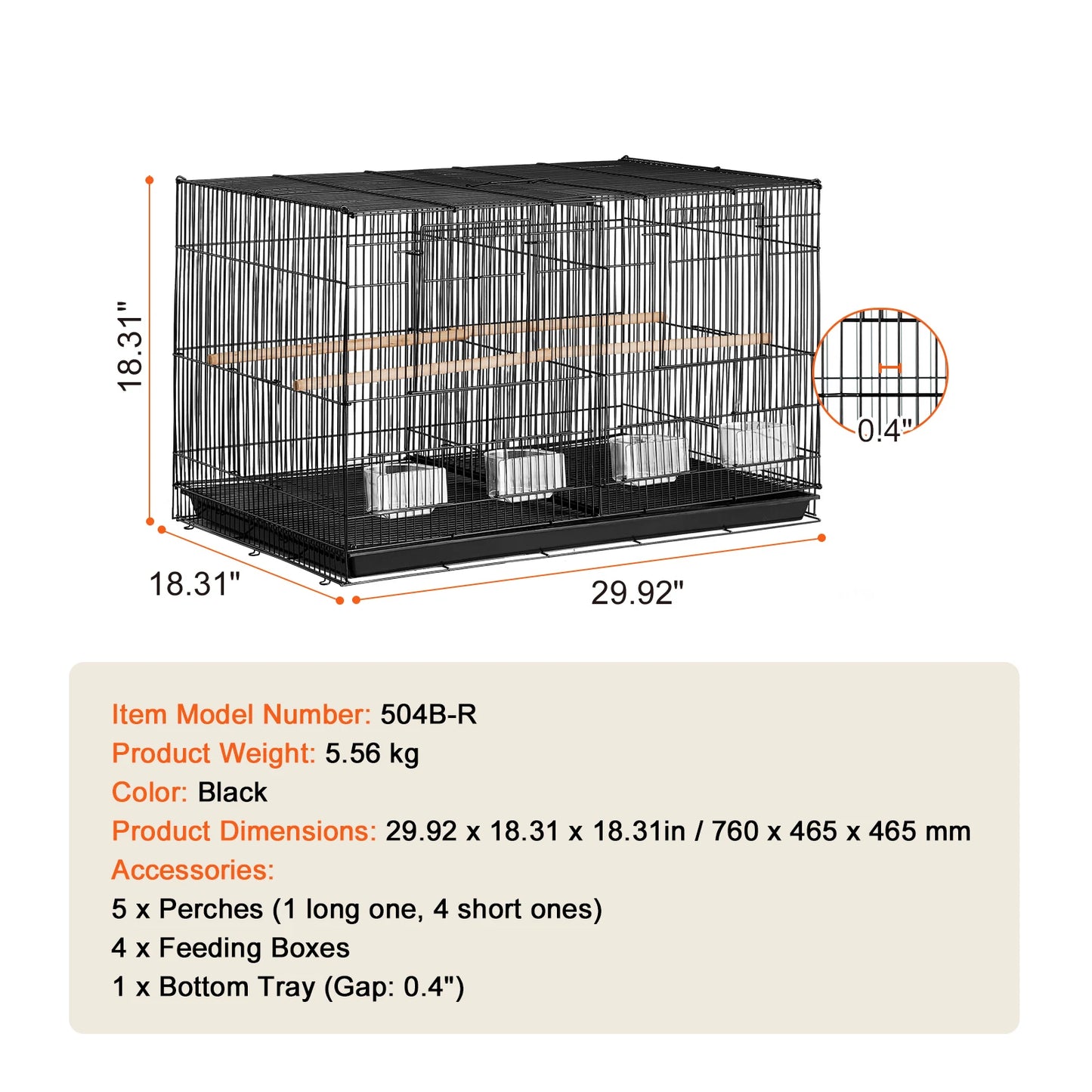 SucceBuy Stackable Divided Bird Cage With Secure Door And Handle