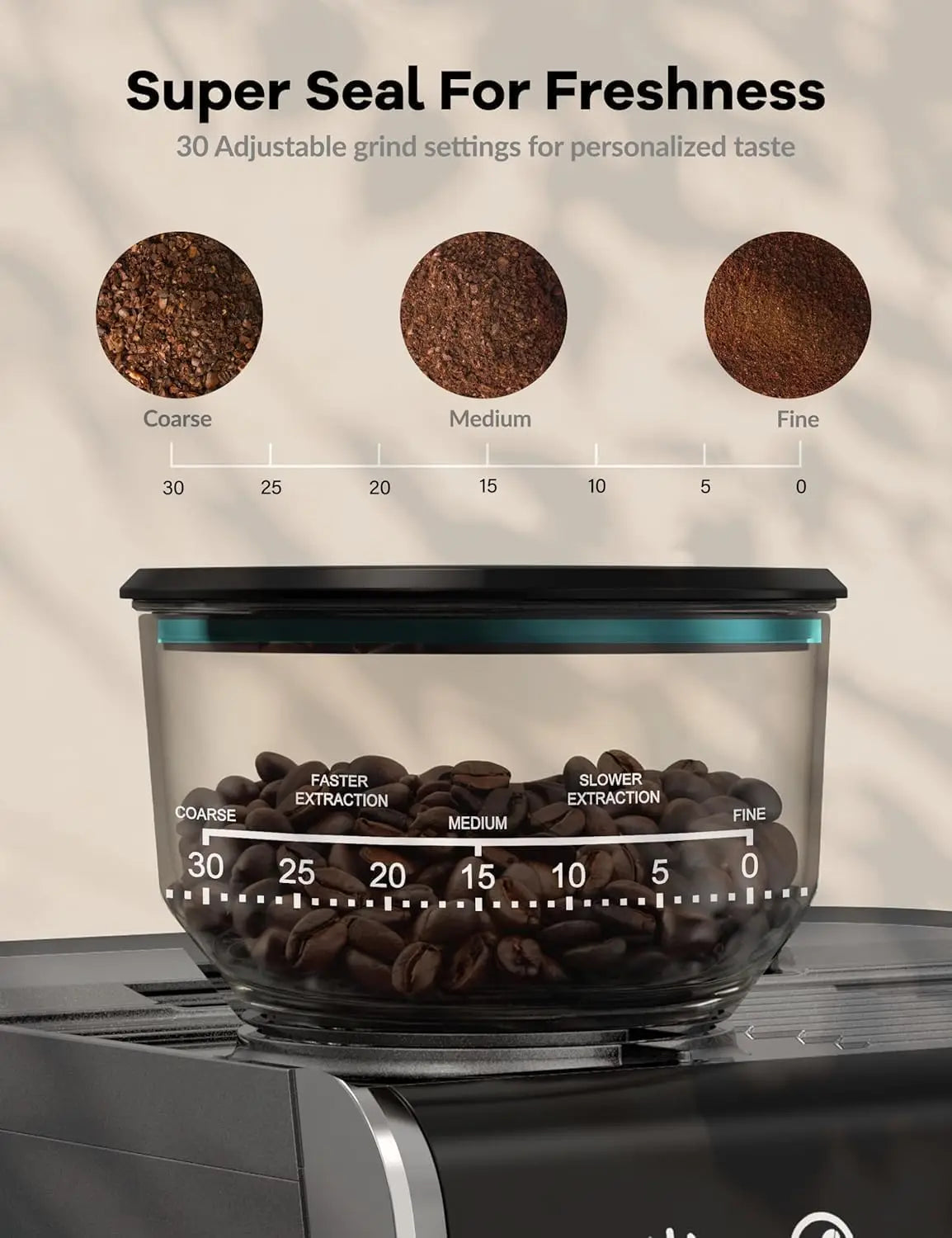 Acekool 20 Bar Espresso Machine With Grinder Semi Automatic
