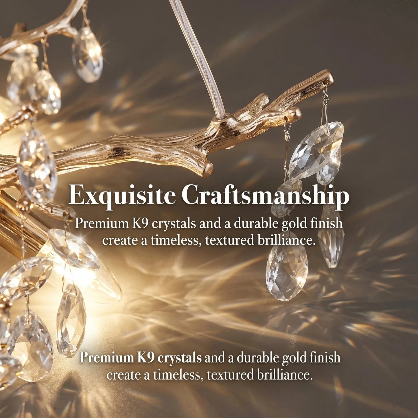 ARLGSITE 6 Bulb Modern Branch Crystal Chandelier With E12 Base