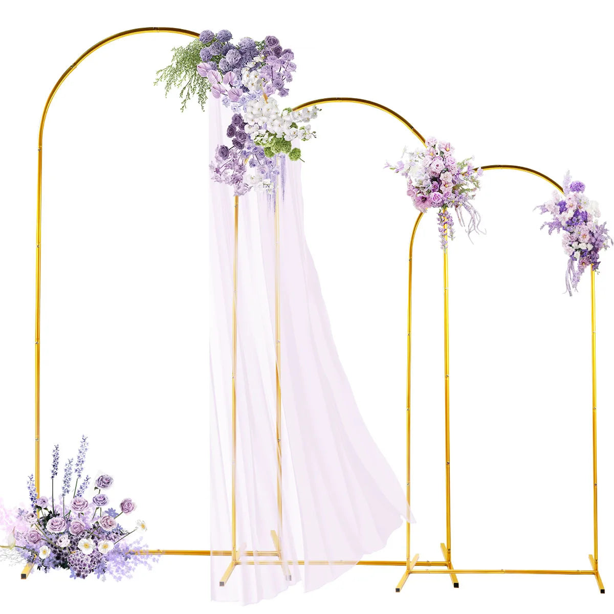 Golden Metal Arch Backdrop Stand Kit For Parties And Weddings