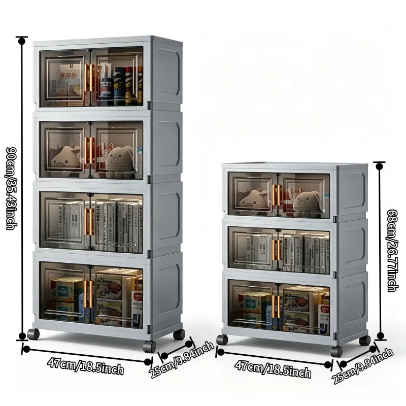 ONENOBLE Foldable Rolling Storage Cabinet With Wheels