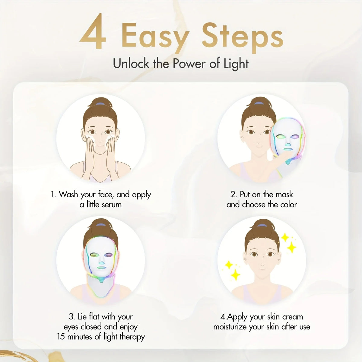 Jitesy Led Face Mask Light Therapy Skin Rejuvenation Tool