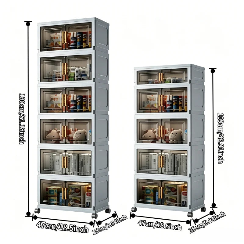 ONENOBLE Foldable Rolling Storage Cabinet With Wheels