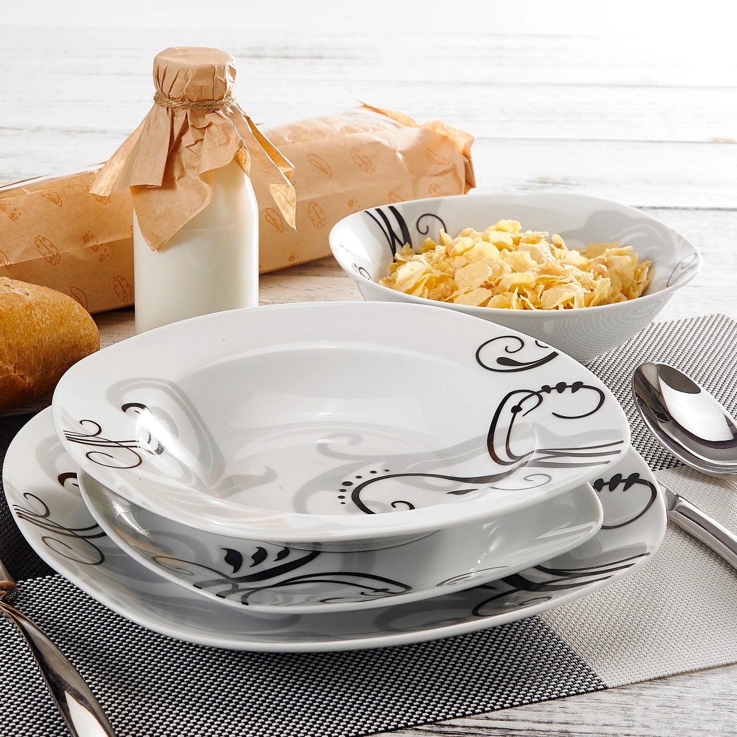 Malacasa Zoey Floral Porcelain Dinnerware Set For Table Service