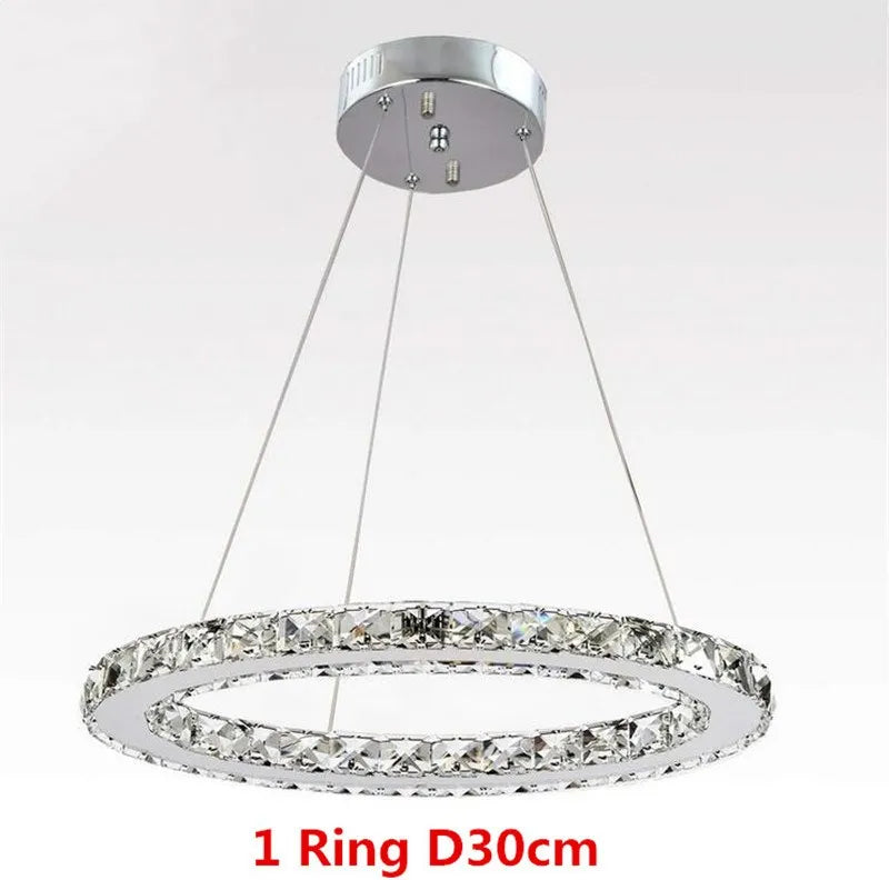 GreeLustr Modern Stainless Steel Crystal Pendant Chandelier Dining Room