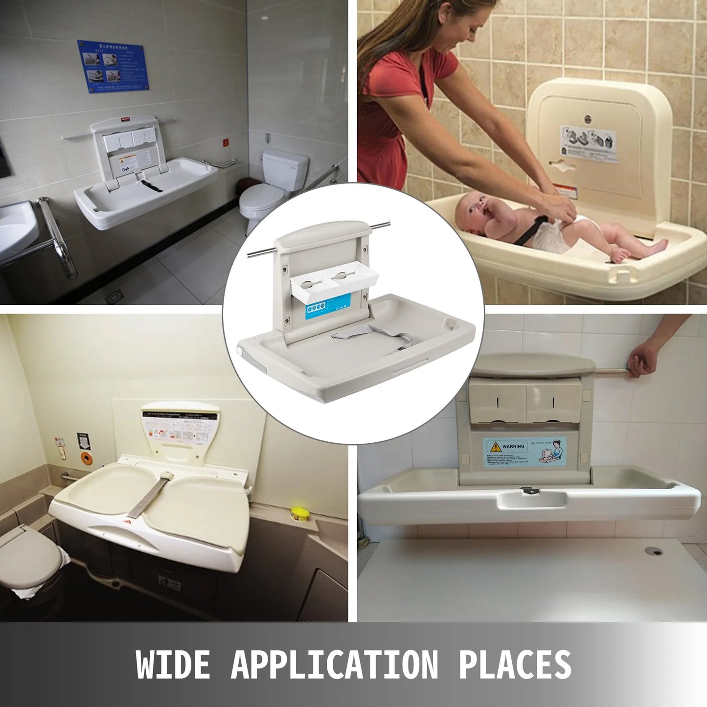 SucceBuy Wall Mount Baby Changing Station Fold Down Diaper Table