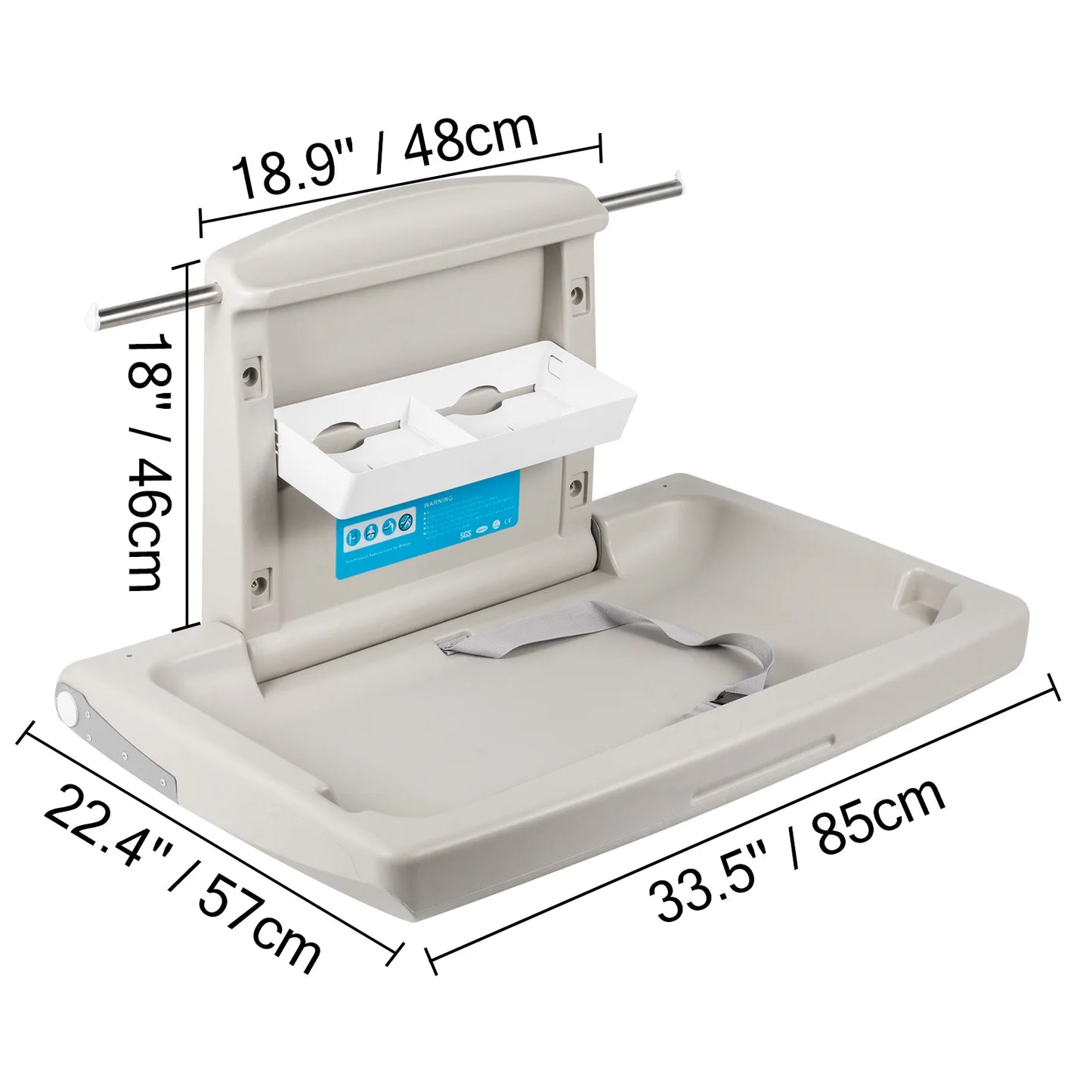 SucceBuy Wall Mount Baby Changing Station Fold Down Diaper Table
