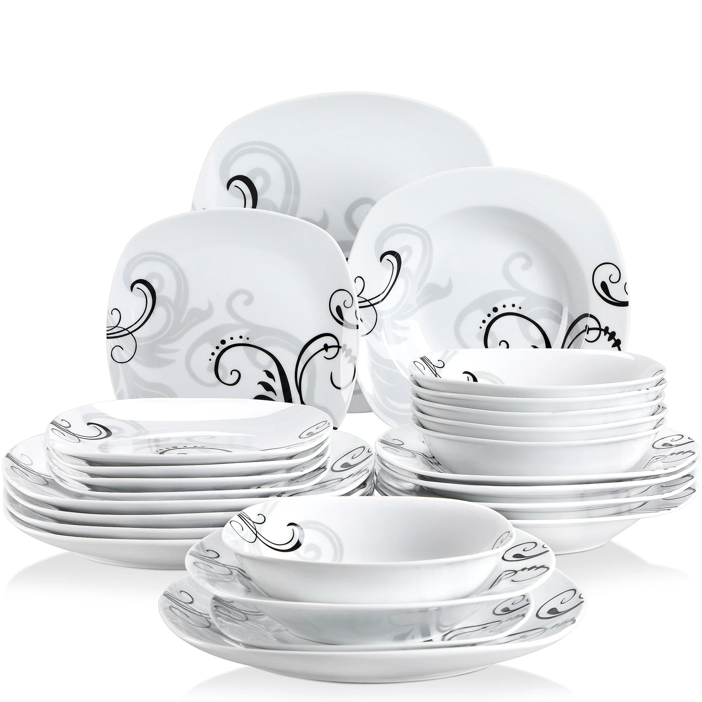 Malacasa Zoey Floral Porcelain Dinnerware Set For Table Service