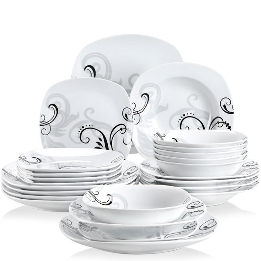 Malacasa Zoey Floral Porcelain Dinnerware Set For Table Service
