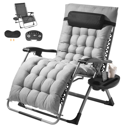 SucceBuy Zero Gravity Recliner Chair With Cushion Footrest And Cupholder