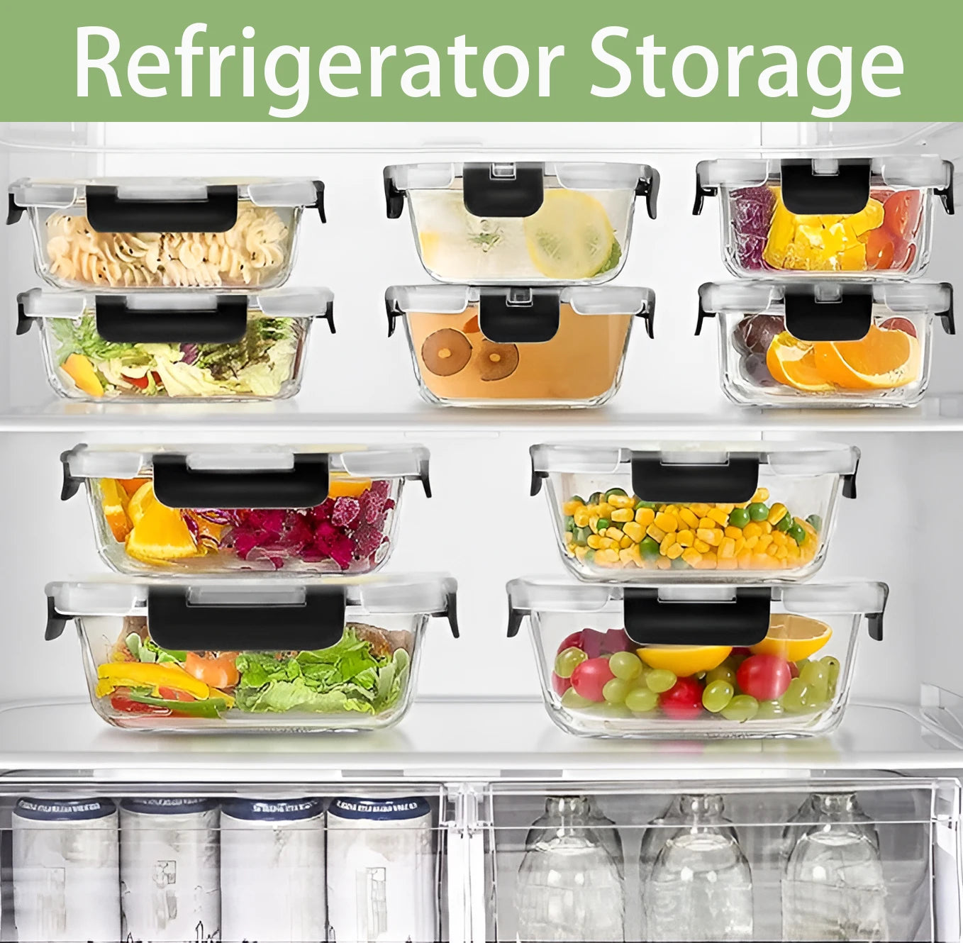 12 Glass Lunch Boxes BPA Free For Microwave Freezer Dishwasher