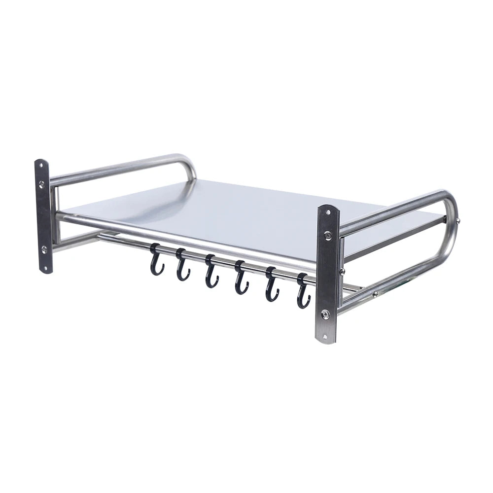 Stainless Steel Wall Mount Microwave Oven Rack Kitchen Shelf
