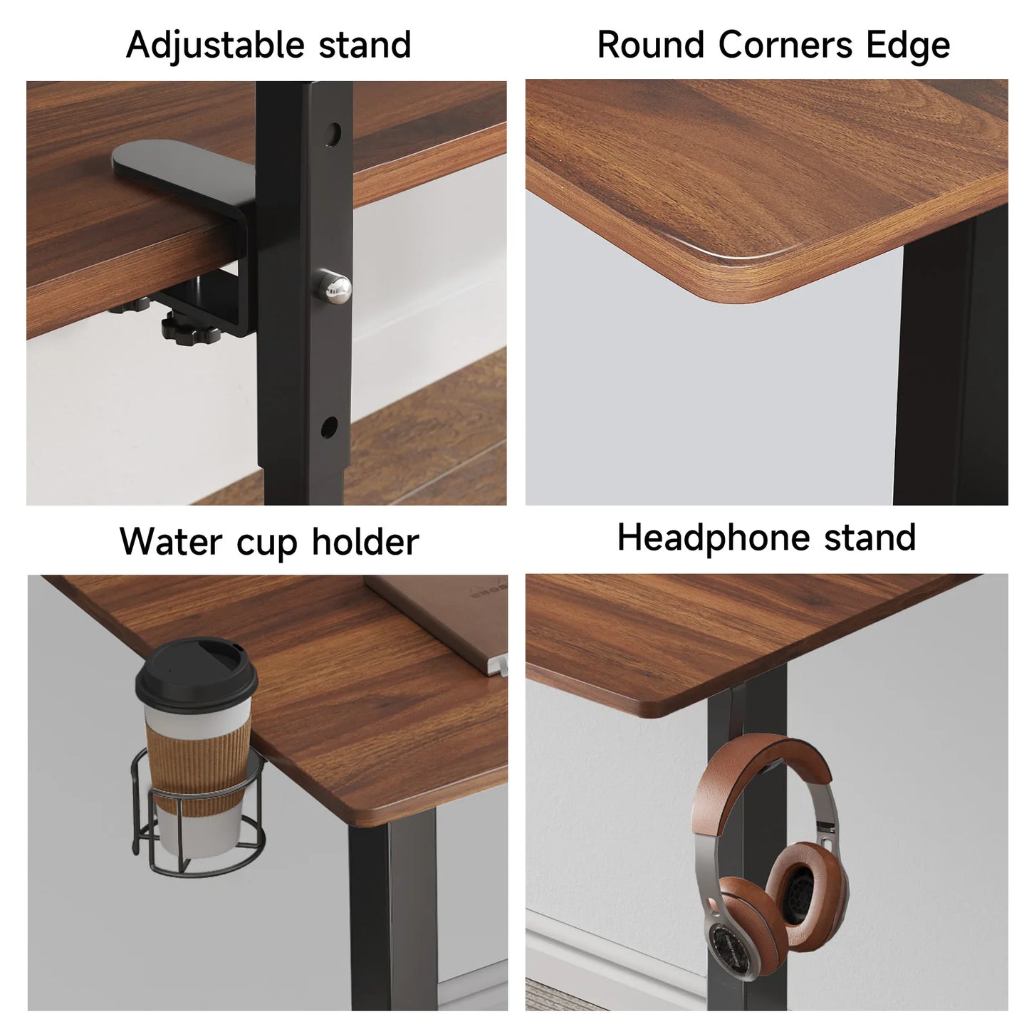 ONBRILL Standing Desk With Adjustable Monitor Shelves And Memory Controller