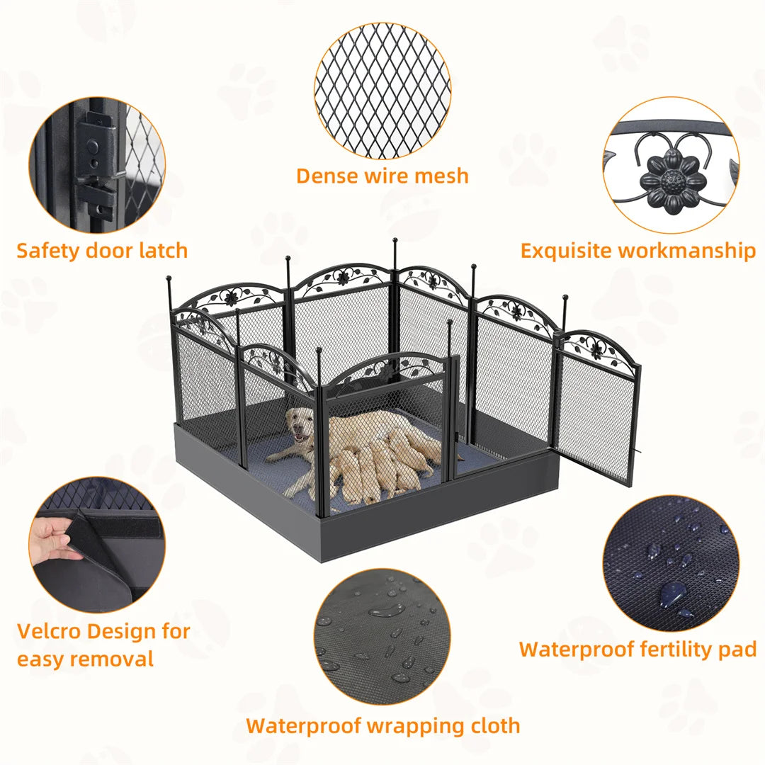 BINGOPAW Heavy Duty Dog Playpen Indoor Outdoor Use