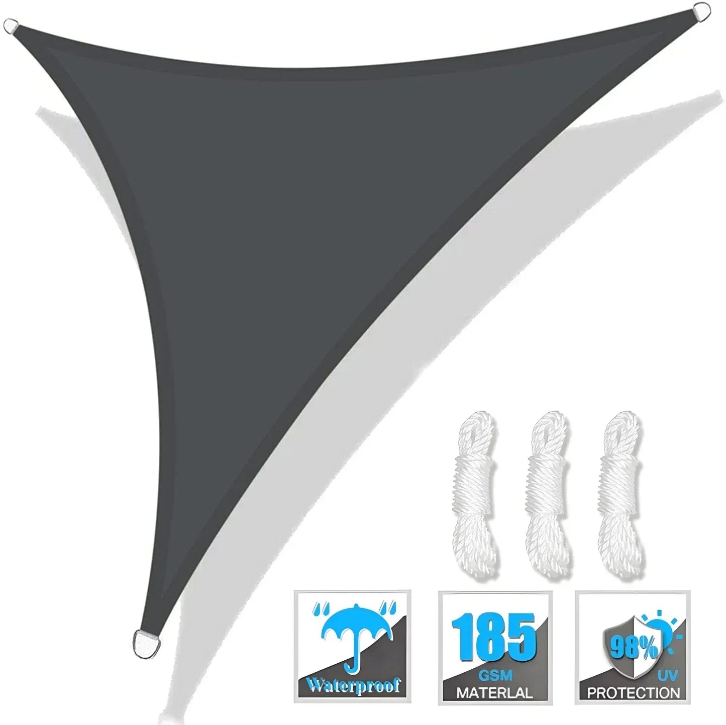 Triangle Sun Shade Sail Canopy UV Block For Outdoor Patio
