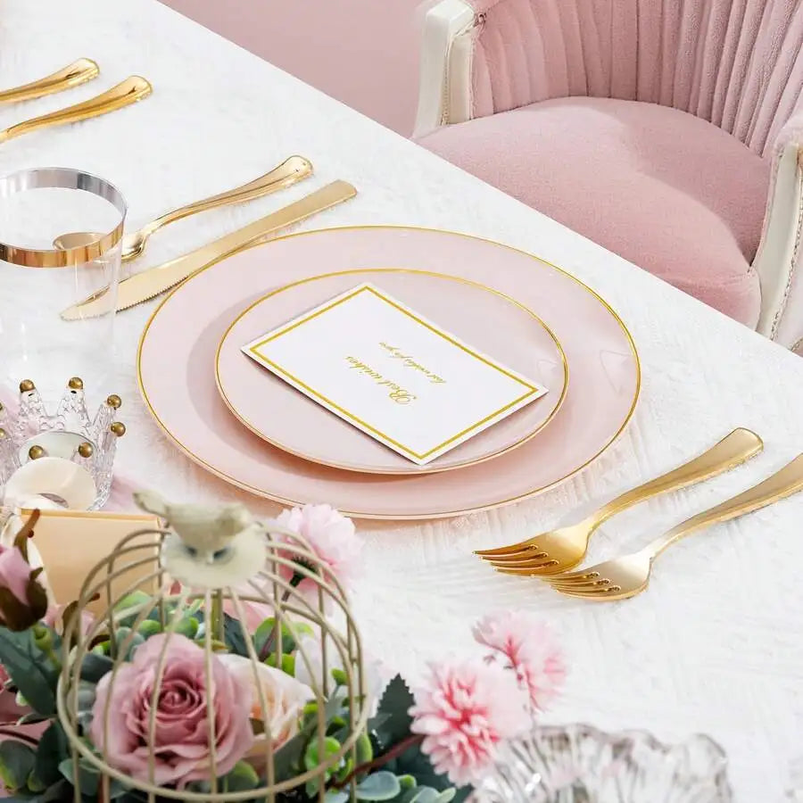Disposable Plastic Tableware Set Serves 20 Guests For Wedding Party