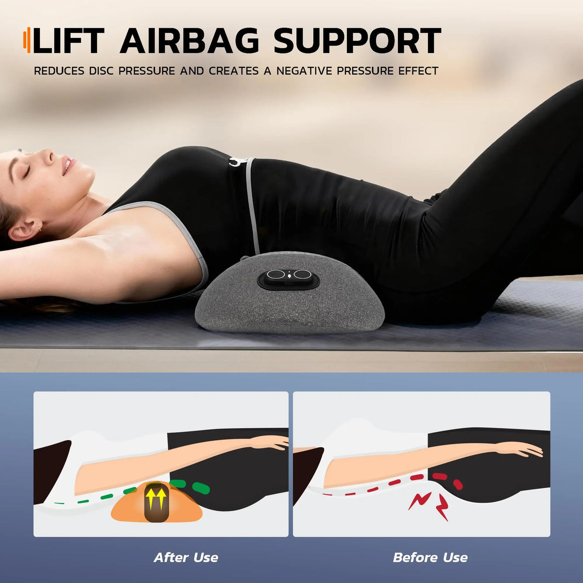 PAQIN 3 In 1 Electric Lumbar Back Massager With Heat And Vibration