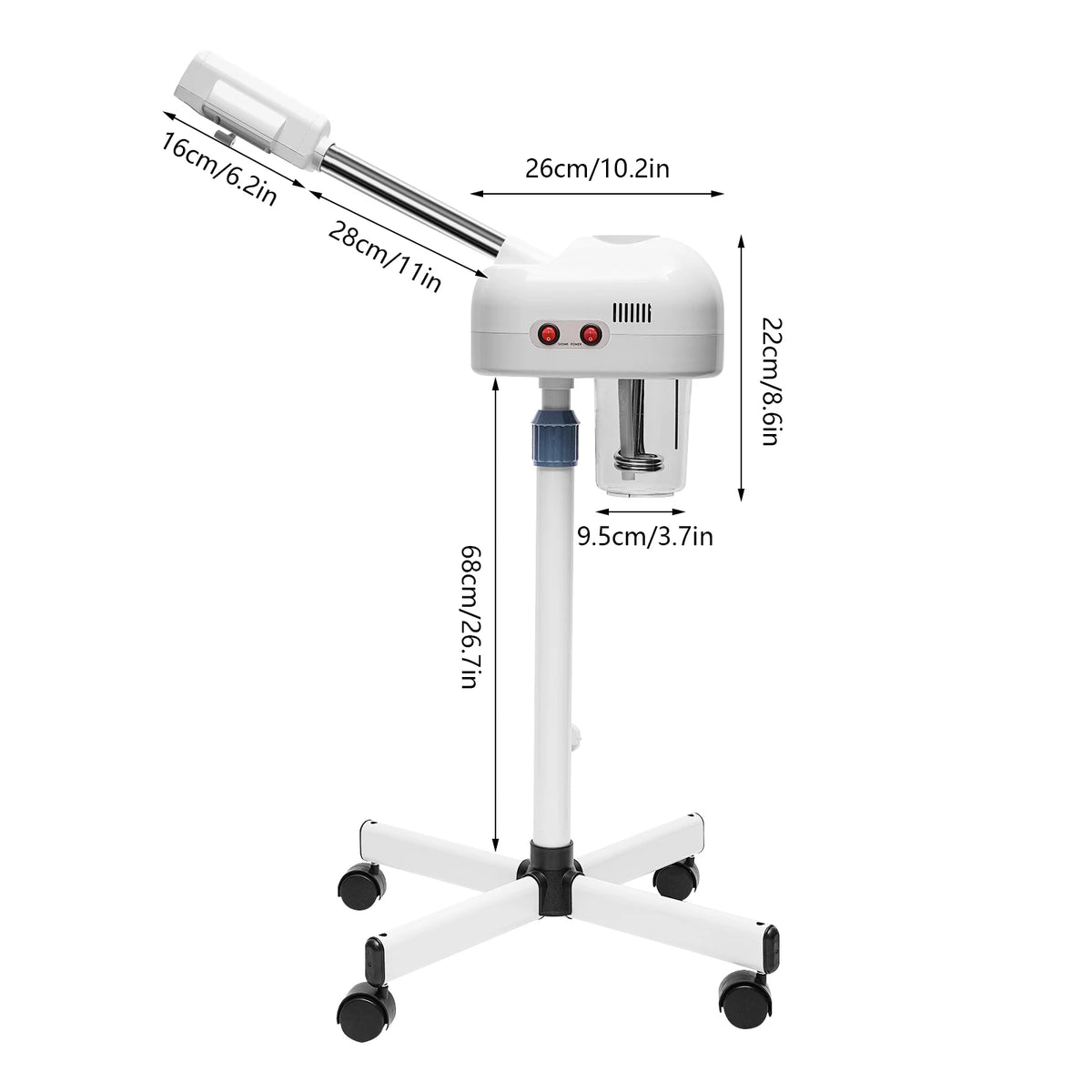 Bymaocar Adjustable Height Ozone Facial Steamer For Salon