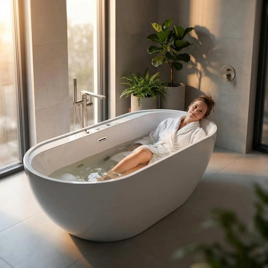 Two Person Jetted Bathtub With Chromatherapy 8 Jets 750W Motor