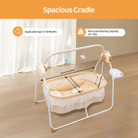 Electric Baby Crib Cradle With Remote Control And Music