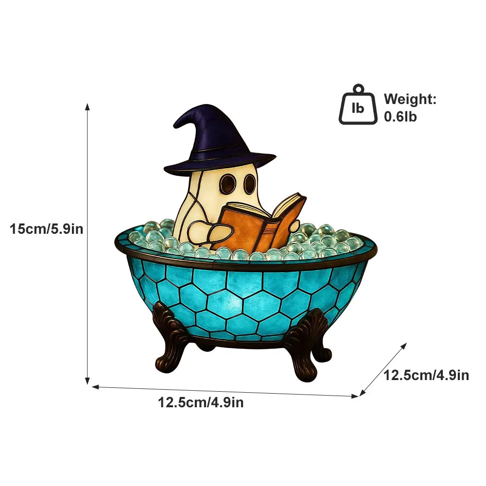 Decorative Ghost Table Lamp With Rechargeable Battery And Iron Frame