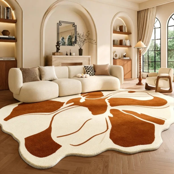 Modern Plush Irregular Area Rug for Living Room and Bedroom