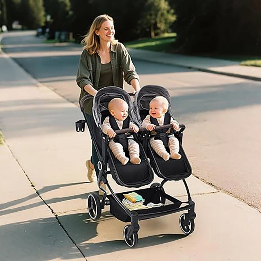 Twin Stroller For Newborn And Toddler Lightweight Tandem Fold
