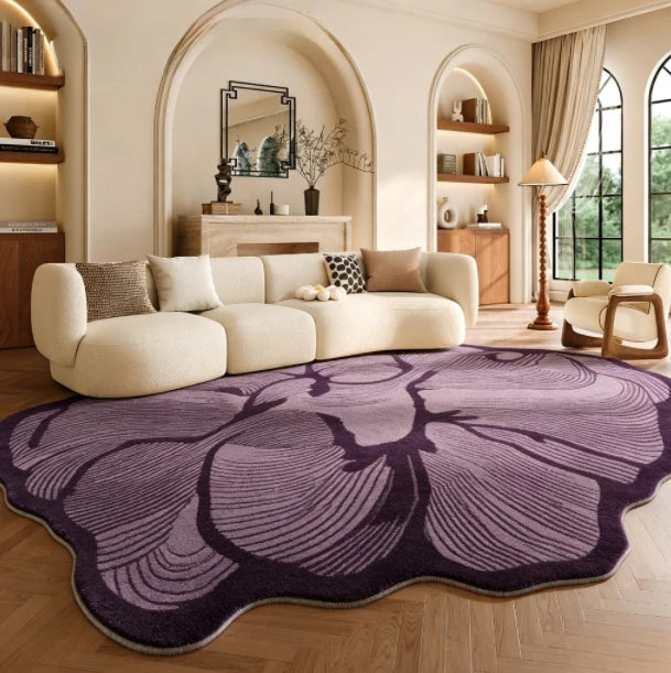 Modern Plush Irregular Area Rug for Living Room and Bedroom