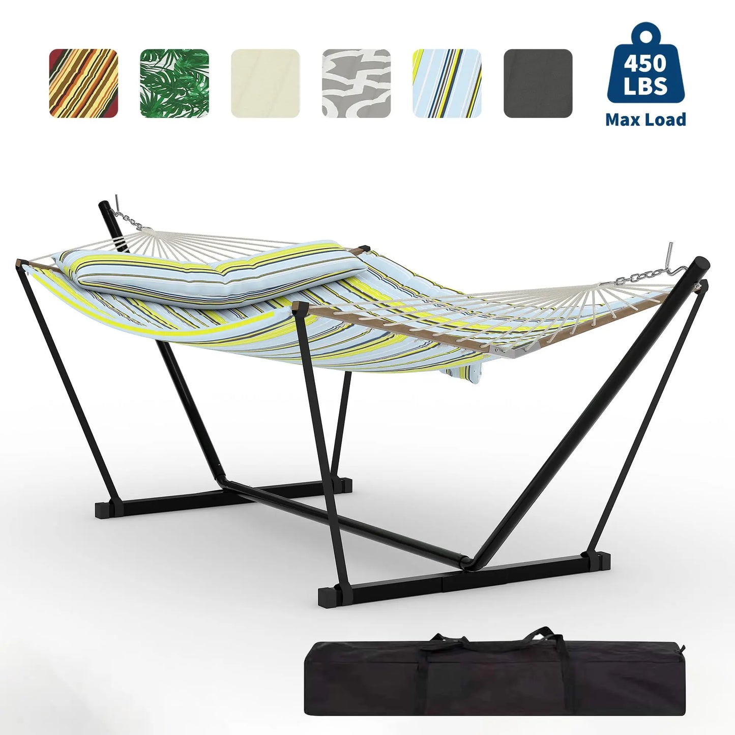 HiMISS Outdoor Hammock With Stand 2 Person Carry Bag