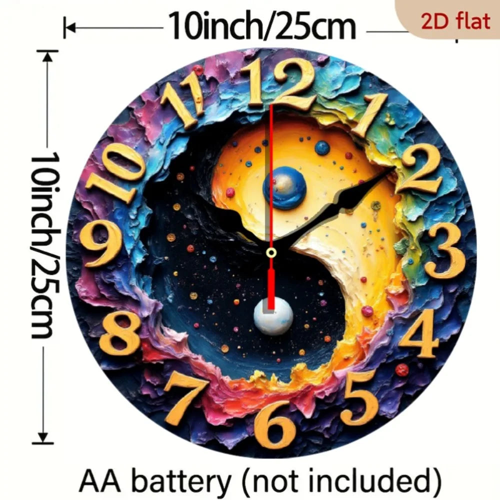YTYIN Silent Round Wall Clock With Minimalist Wooden Design
