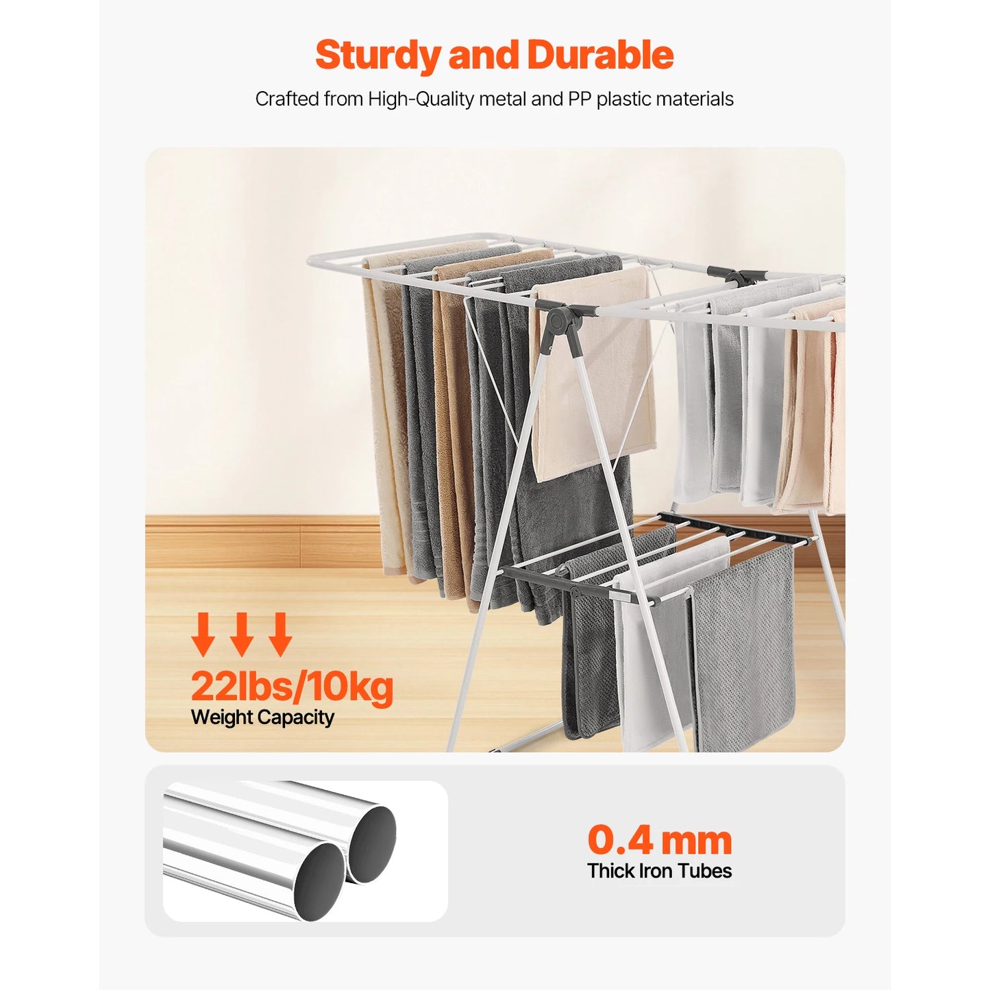 Adjustable Foldable Clothes Drying Rack For Indoor Outdoor