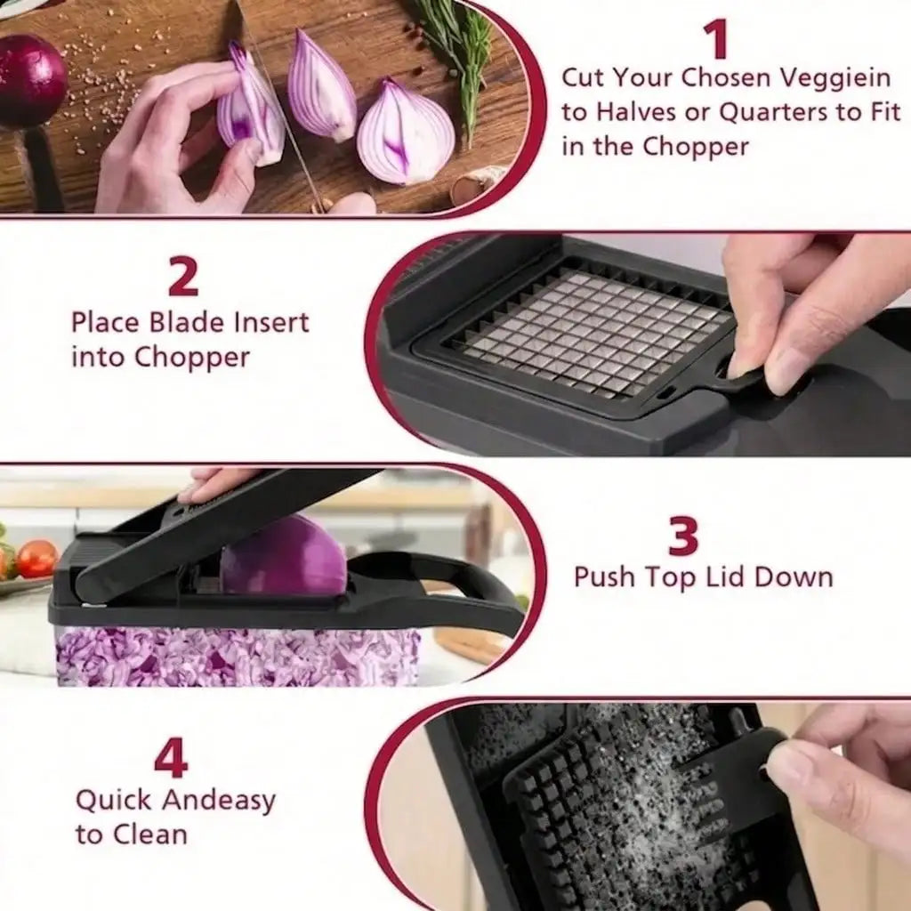 Professional 16 Function Vegetable Chopper And Slicer With Container