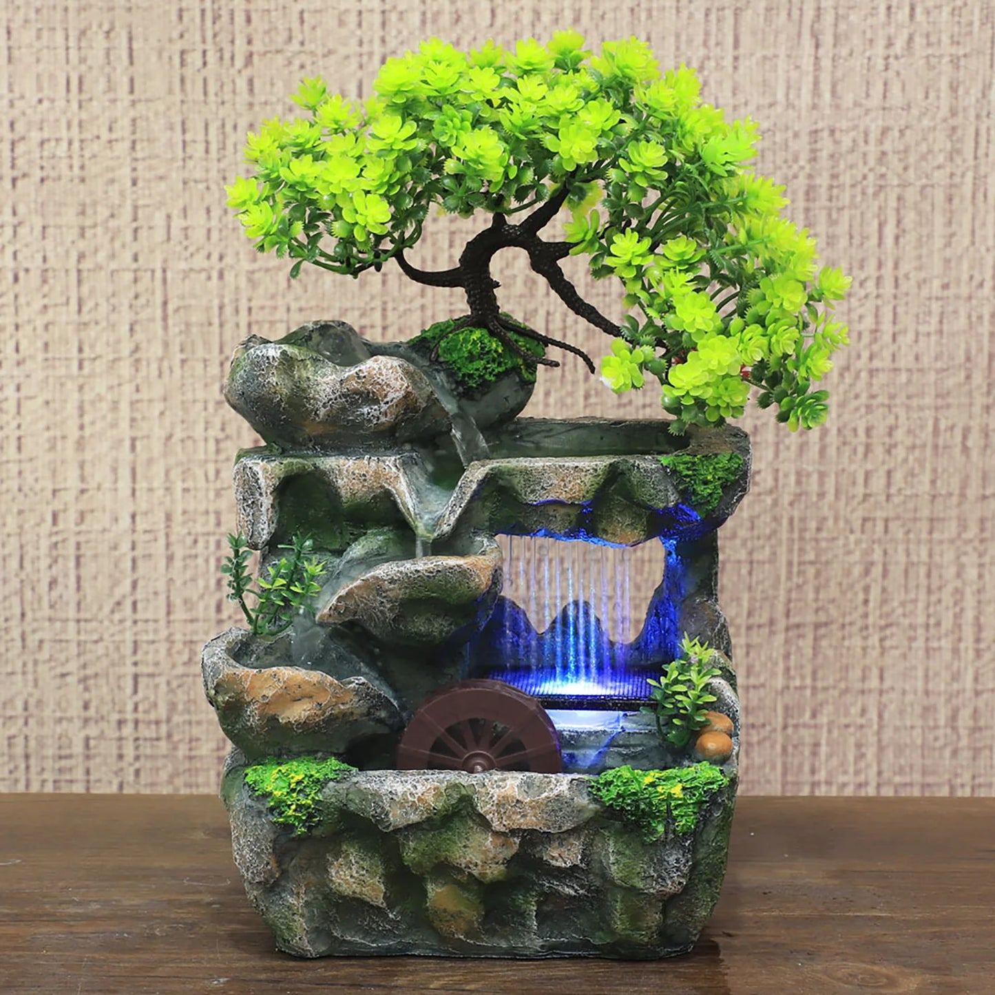 Indoor Desktop Water Fountain With Color Changing LED Lights Zen