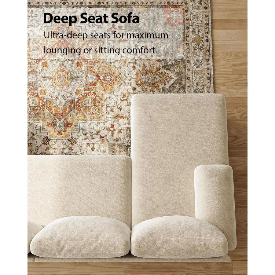 MBVM UShaped Sectional Sofa 112Inch With Double Chaise Warm White