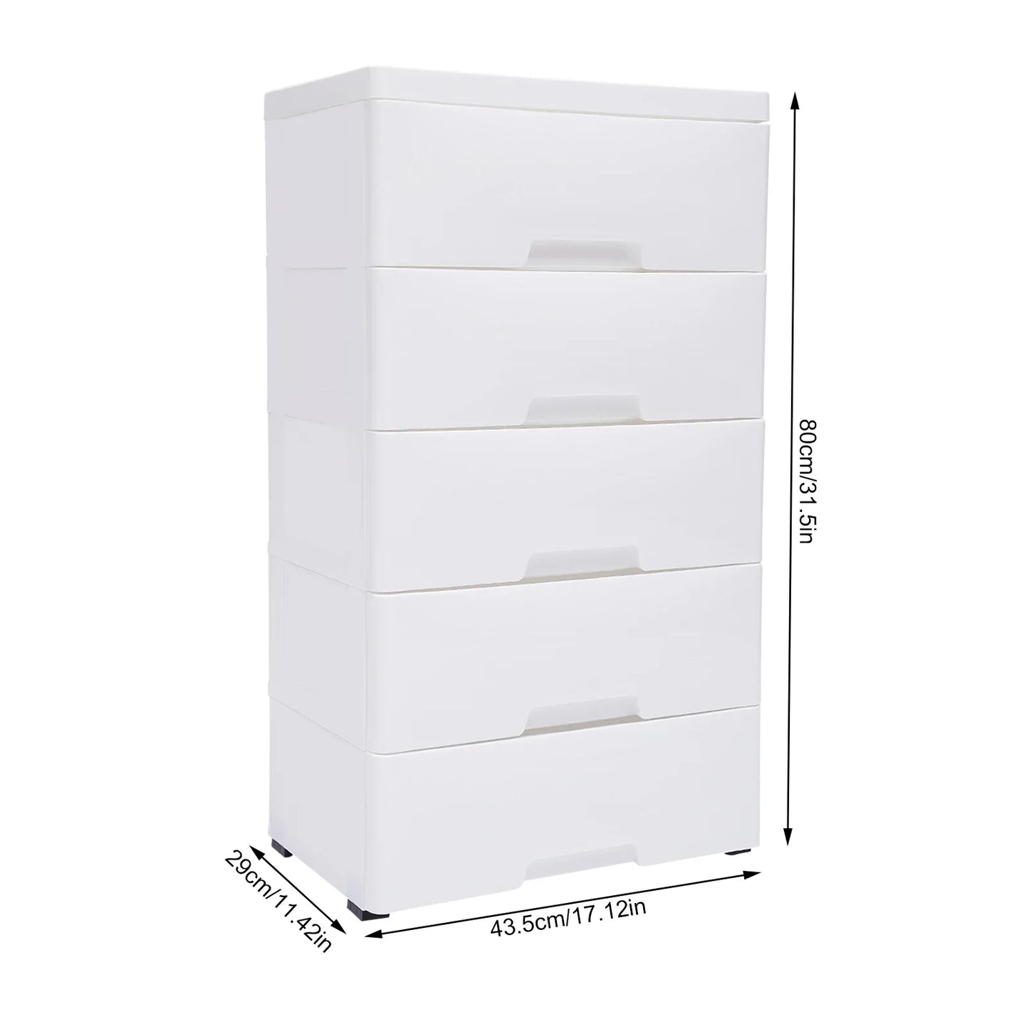 Plastic 5 Drawer Storage Cabinet For Bedroom And Home Organization