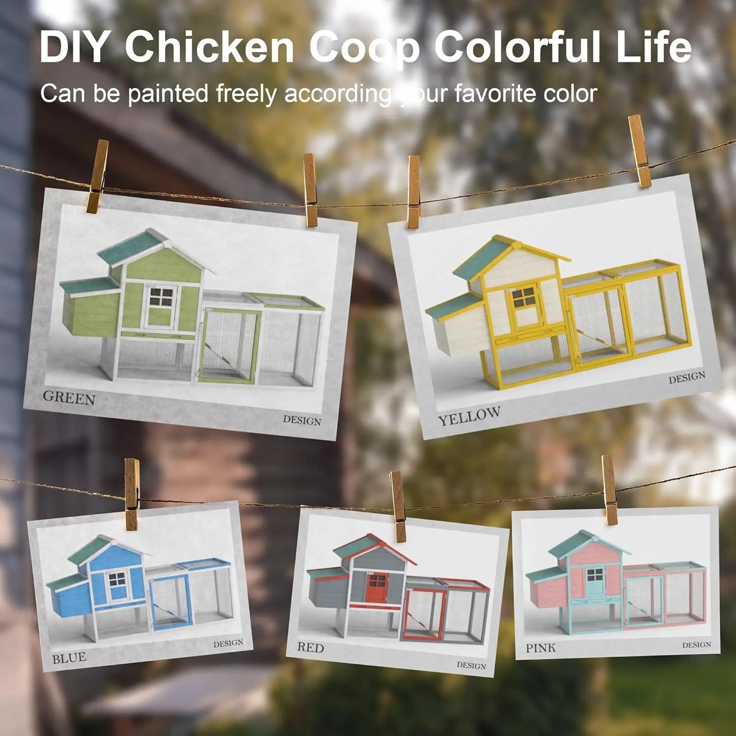 Outdoor Wooden Chicken Coop With Weather Resistant Roof