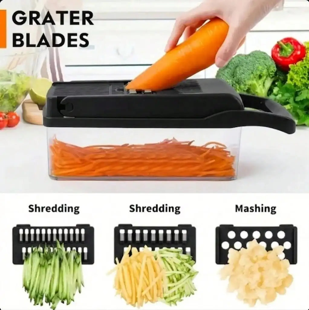 Professional 16 Function Vegetable Chopper And Slicer With Container