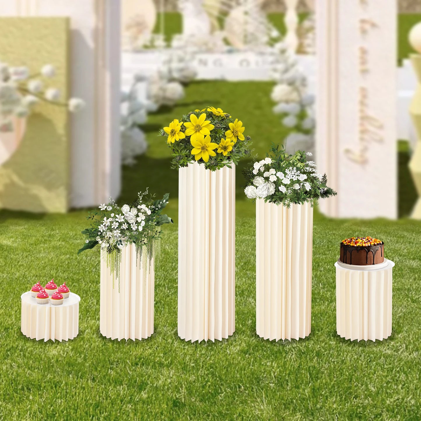 Foldable Cardboard Centerpiece Stands For Wedding Decor