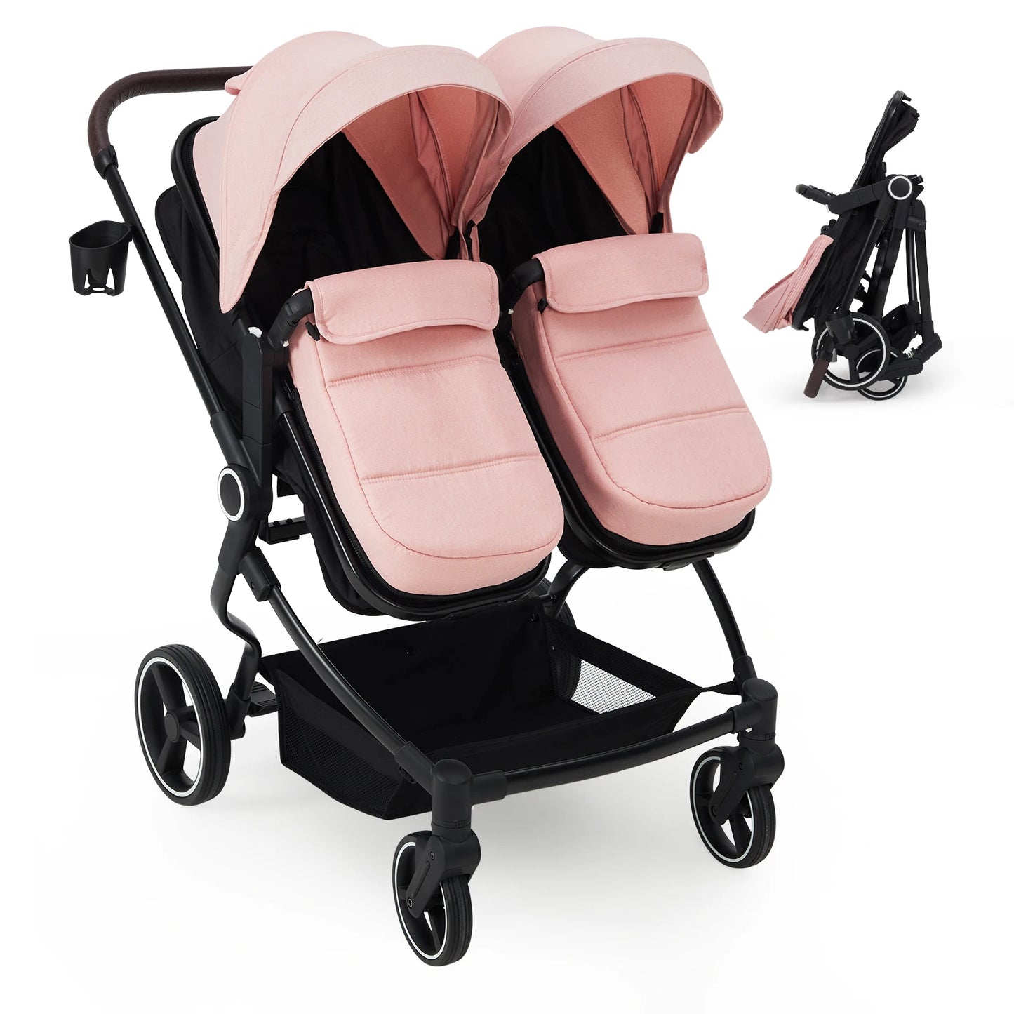 Twin Stroller For Newborn And Toddler Lightweight Tandem Fold