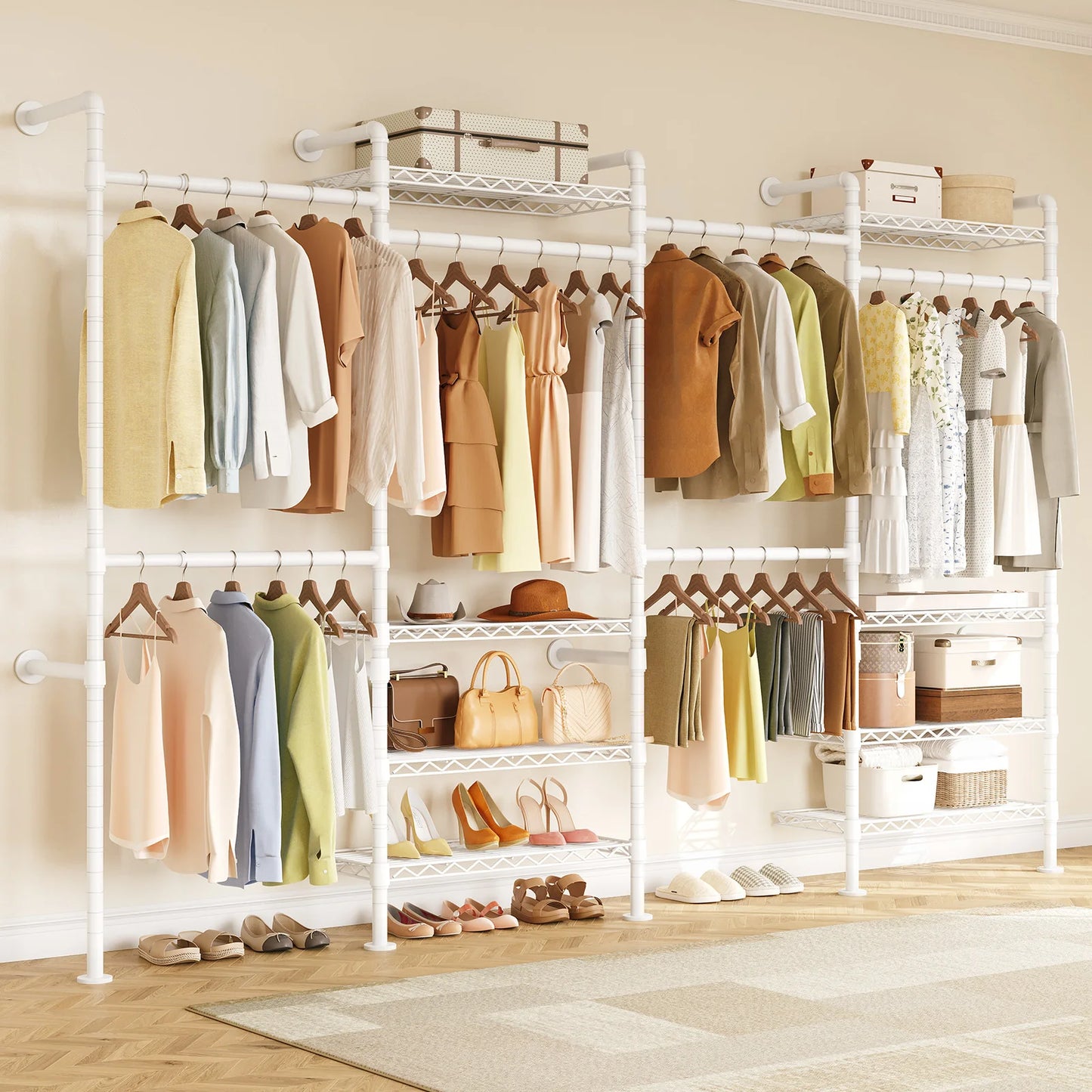 Onbrill Modern Wall Mounted Metal Pipe Clothes Rack