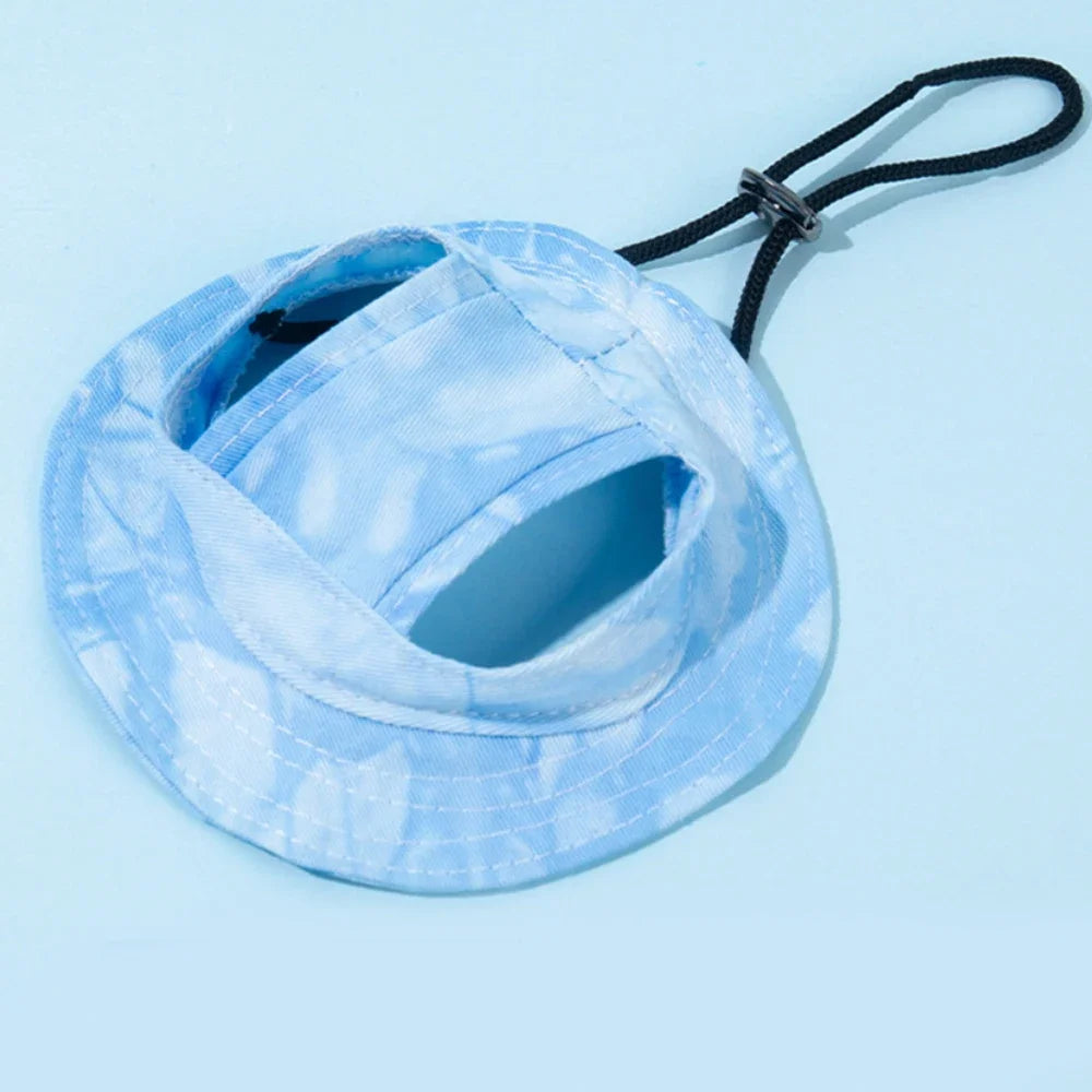Cotton Adjustable Dog Hat With Ear Holes Sun Cap Outdoor
