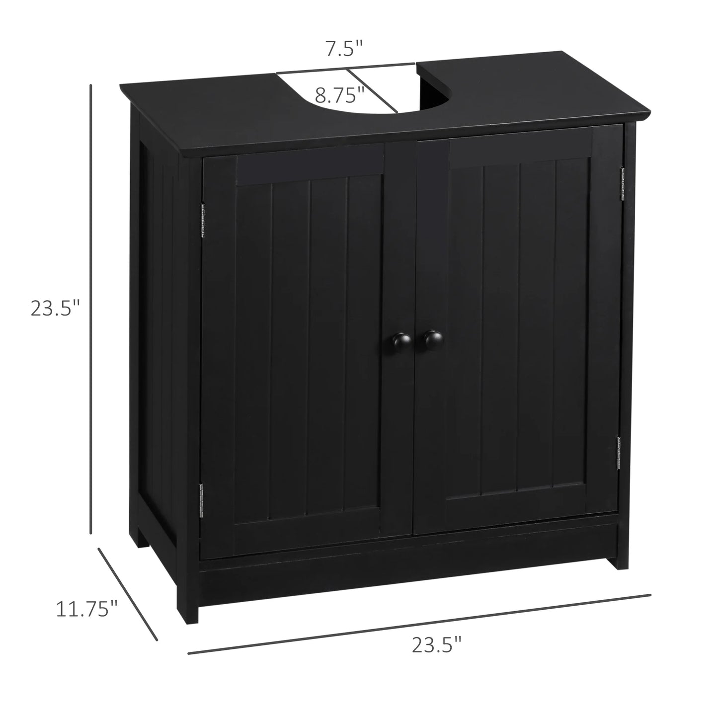 HOMCOM Under Sink Bathroom Cabinet With 2 Doors And Shelf