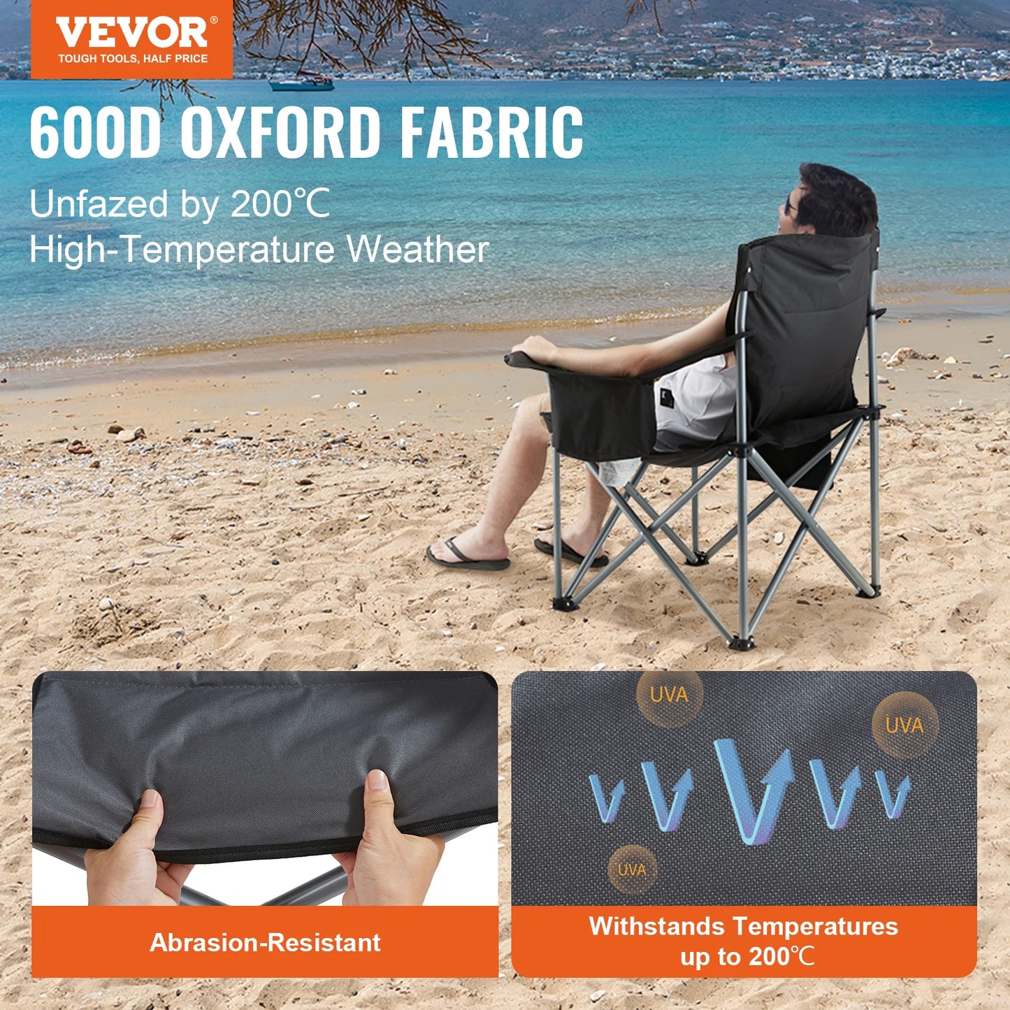 SucceBuy Ultralight Folding Camping Chair 350 Lb Capacity